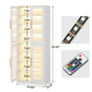 Axyaa 8-Tier Shoe Cabinet with Acrylic Doors, LED Lights, and Adjustable Shelves