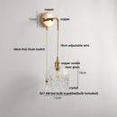 Axyaa Clear Glass LED Wall Lights - Modern Nordic Style Bedside Lamp
