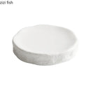 Axya Stone Pattern Ceramic Double Layer Plate for Dessert & Sushi