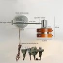 Axyaa LED Vintage Wall Light for Bedroom Sofa Stair Bathroom Mirror Loft Iron Wood Lamp