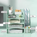 Metal Office Desktop Bookstand & Storage Rack by Axyaa: Multi-Functional Organizer for Files and Folders