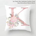 Axyaa Pink Letterwork Cushion Cover 45*45cm, Wedding Party Decor, Elegant Wedding Pillow