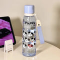 Axyaa Cartoon Plastic Water Bottle With Straw: Large Capacity Portable Sports Cup