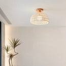 Axyaa Modern Wicker Wood LED Ceiling Lights for Home Decor