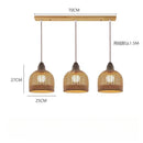 Axyaa Rattan Hanging Chandelier Light Fixture - Japanese Pendant Lamp