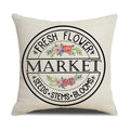 Axyaa Spring Flowers Linen Pillowcase: Bike Truck Print Cushion Cover 45x45CM