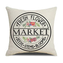 Axyaa Spring Flowers Linen Pillowcase: Bike Truck Print Cushion Cover 45x45CM