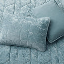 Axyaa King Size Velvet Quilt Set - Reversible Lightweight Comforter & Coverlet