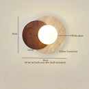 Axyaa Striped Stone LED Wall Lights Yellow Travertine Vintage Bedside Lamp