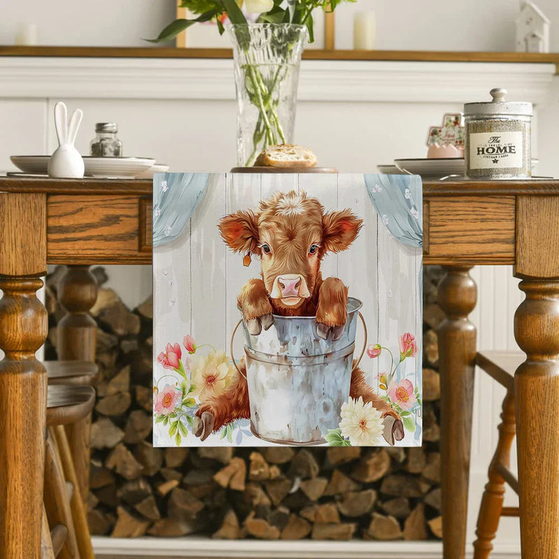 Axyaa Farmhouse Table Runner for Kitchen and Dining Decor
