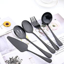 Axyaa Black Flatware Serving Set - 7Pcs Buffet Catering Utensils Kit