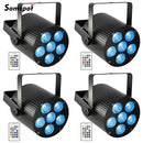Axyaa RGBWA+UV LED Par Lights DMX512 Remote Control for Stage Lighting
