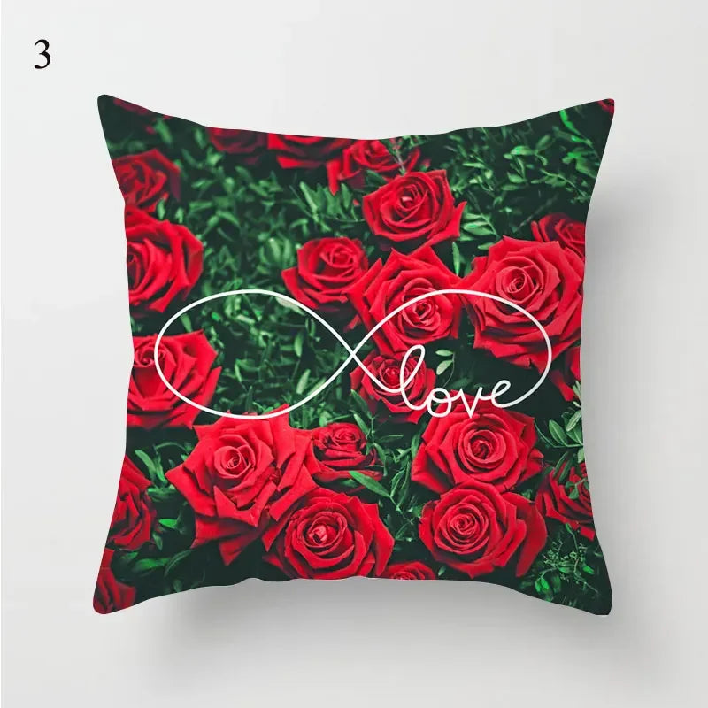 Axyaa Red Geometric Printed Cushion Cover for Fashionable Car Decoration