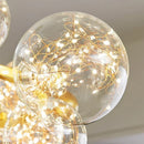 Axyaa LED Glass Ball Chandelier with Remote Control Home Decoration Indoor Lighting