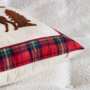 Axyaa Christmas Plaid Elk Pillow Cover Embroidered Jacquard Sofa Cushion