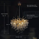 Axyaa Crystal Raindrop LED Chandelier, Elegant Home Decor Lighting Fixture