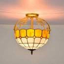 Axyaa Vintage Europe Glass Chandelier Retro Stained Lighting for Home