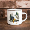 Axyaa Enamel Mug 11oz - Camping & Fishing Coffee Cup - Husband Birthday Gift