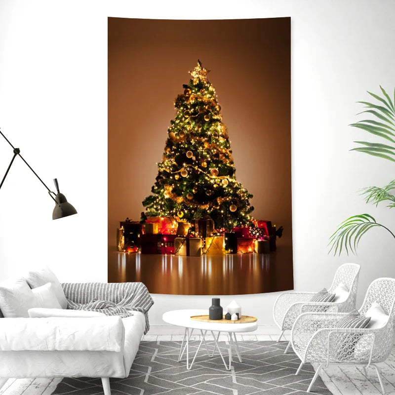 Axyaa Christmas Tree Tapestry Wall Hanging Holiday Decoration