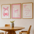 Pink Bow Watercolor Prints - Axyaa 3-Piece Set