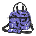 Axyaa Halloween Bats Insulated Lunch Bag with Adjustable Strap