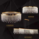 Axyaa Gold Crystal Chandelier Pendant Light for Elegant Home Decor