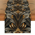 Axyaa Metallic Texture Floral Branches Table Runner for Dining & Dresser Decor