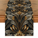 Axyaa Metallic Texture Floral Branches Table Runner for Dining & Dresser Decor