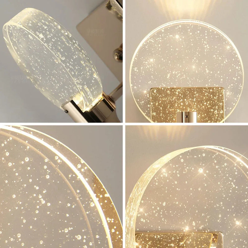 Crystal Bubble Wall Lamp for Bedroom, Minimalist Living Room Lighting by Axyaa.