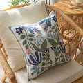 Axyaa Cotton Embroidered Cushion Cover 45X45CM for Office, Car, Sofa Lumbar Pillowcases.