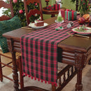 Axyaa Christmas Plaid Jacquard Table Runner for Festive Home Decor