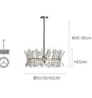 Axyaa Crystal Glass Round Chandelier: Modern, Minimalist, Creative Art Bedroom Lamps