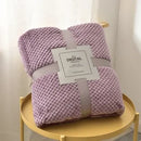 Axyaa Solid Yellow Flannel Throw Blanket 300GSM Soft Warm Plaid Square Bed Thickness