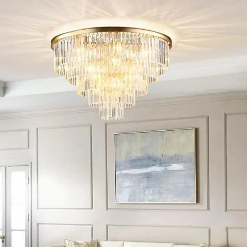 Axyaa Crystal Flush Ceiling Light for Home & Hotel Decoration