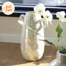 Axyaa Pearl Glazed Ceramic Vase Round Table Decoration for Flowers Arrangement
