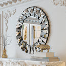 Axyaa 79cm Round Beveled Frame Wall Mirror Home Art Decor for Bathroom Bedroom