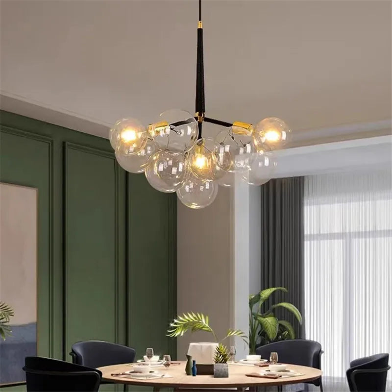 Axyaa Bubble Chandeliers: High Quality LED Lounge Room Lighting with Glass Lampshade