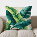 Axyaa Tropical Banana Leaf Pattern Throw Pillow Cover for Sofa, Bedroom, Car
