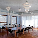Axyaa Designer White Chandelier: Flying Saucer Pendant Light for Restaurant & Living Room