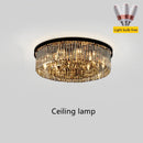 Axyaa Black Iron Crystal Chandelier for Living Room Dining Bedroom
