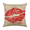 Axyaa Linen Pillowcase 45*45cm for Household Sofa Decor - Love Letter Series
