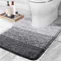 Axyaa Plush Microfiber U-Shaped Bathroom Mat Soft Absorbent Non-Slip Toilet Rugs