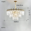 Axyaa Luxury Peacock Feather Crystal Chandelier - Modern American Retro Glass Crown Chandelier