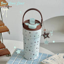 Axyaa Star Thermos Bottle 500ml Cute Kawaii Stainless Steel Ceramic Coffee Cup