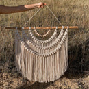 Axyaa Boho Macrame Wall Hanging with Wooden Stick - Large Woven Tapestry