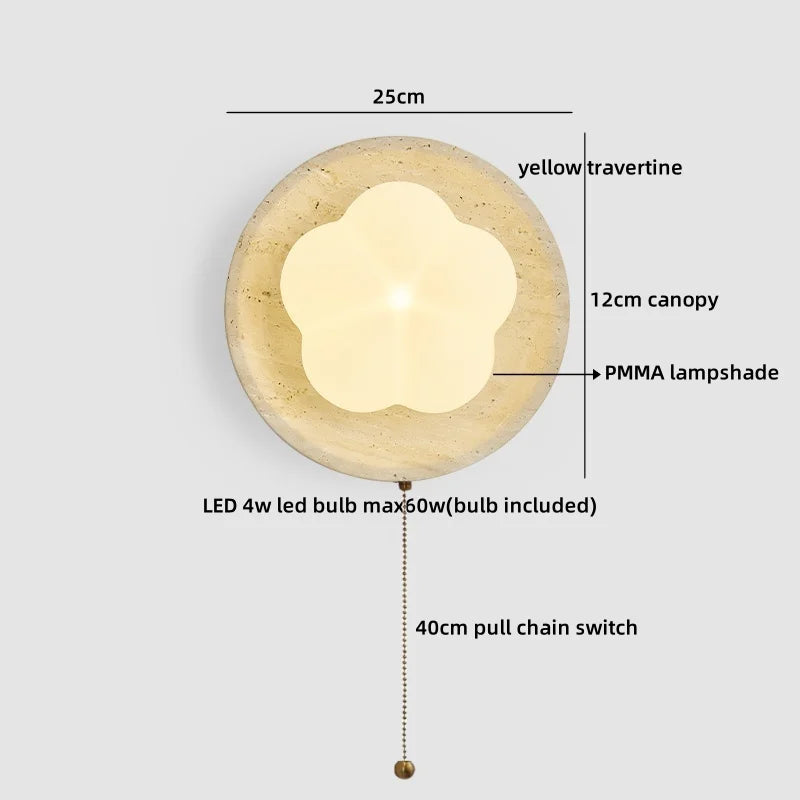 Axyaa LED Wall Clock Yellow Stone Light for Modern Nordic Decor