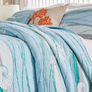 Axyaa Maui Coastal Embroidered Quilt Set, Full/Queen, 3-Piece