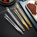 Axyaa Stainless Steel BBQ Tongs with Long Handle and Non-Slip Grip