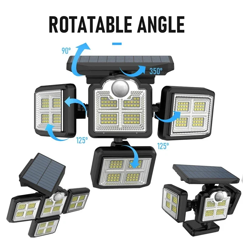 Axyaa Solar Motion Sensor Wall Lamp IP65 Waterproof_LED Outdoor Adjustable Head