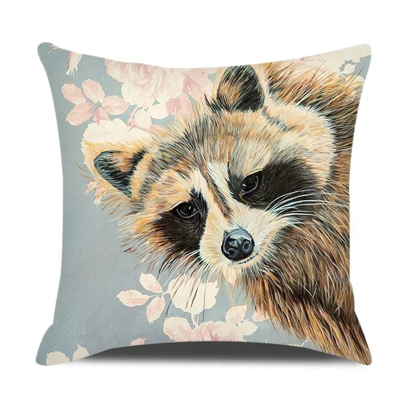 Axyaa Cartoon Animals Portrait Cushion Cover 45x45cm